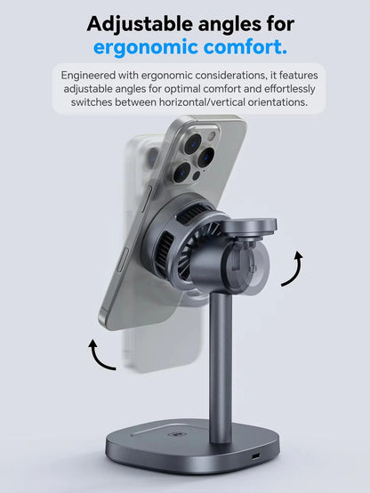 TEC Cooling Qi2 3 in 1 Magnetic  Wireless Charger Stand 15W Fast Charging for Iphone 16 15 14pro Max, Airpods,iwatch Series