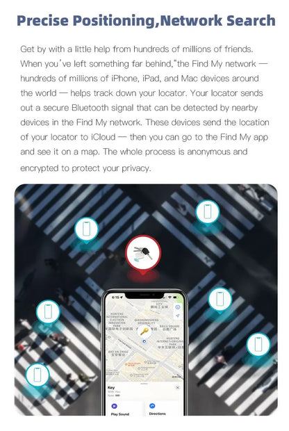 For Apple Find My Mini Bluetooth GPS Tracker Anti Lose Reminder Device Key Finder Kid Bag Wallet Car  Pet Dog Locator Smart Tag
