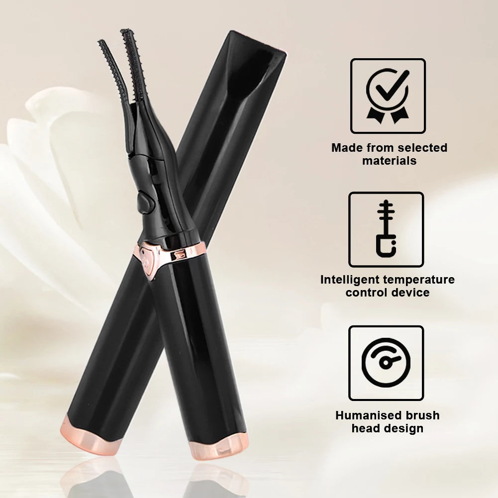 Heated Eyelash Curler USB Rechargeable Quick Heating Natural Curl Eyelash Curler Long Lasting for Quick Natural Curling