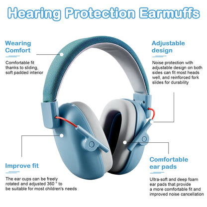 Children Kids Ear Protector Earmuffs Kids 27dB Hearing Protection Soundproof Headphone Safety Reduction Ear Muff Noise Cancellin