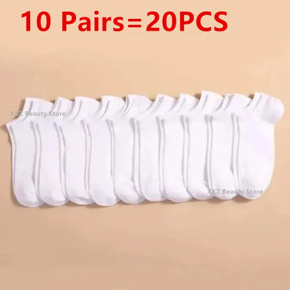50/100 Pairs Solid Color Breathable ﻿Sock Women Men Boat Socks Invisible Low Cut Non-slip Summer No-show Ankle Socks Wholesale