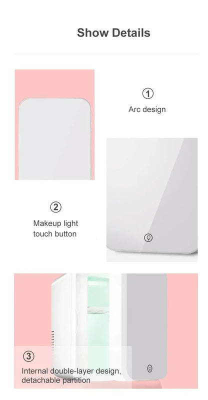 8L Mini Electric Refrigerator 12V 110V 220V Portable Camping Cooler and Warmer Makeup Refrigerat for Car and Home Dual-use