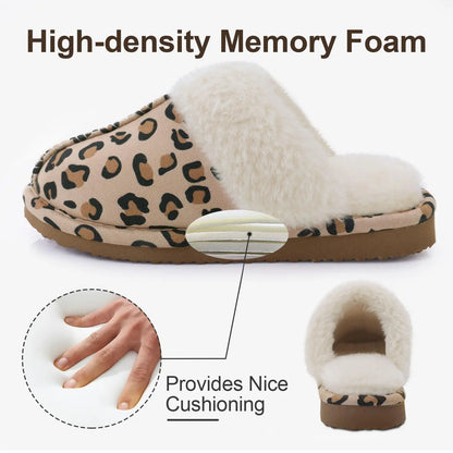 Kidmi Winter Women Fuzzy Slippers Classic Brand Fluffy House Shoes Indoor Warm Suede Cozy Slippers Casual Non-slip Cotton Shoes