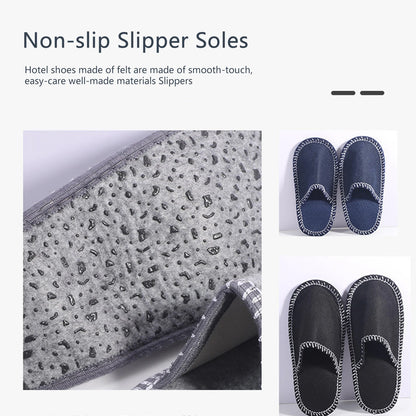 6 Pairs Disposable Slippers with Non-Slip Sole Closed Toe Unisex Slippers for Shoeless Home for Bedroom Wedding Party Travel