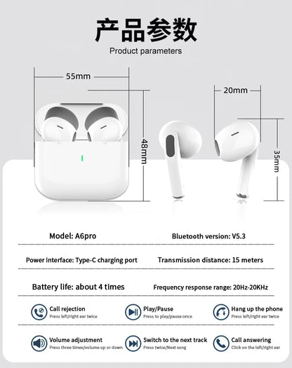 Original AIR Wireless Bluetooth Earphones ANC Noise Reduction Earbuds Microphone TWS Long battery life Pod Spatial Audio PRO