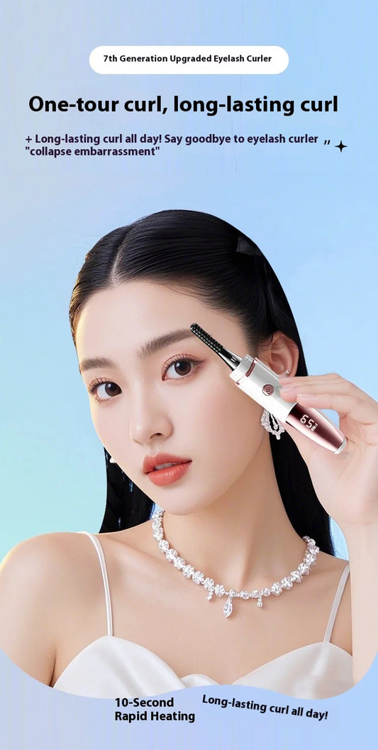 Heated Eyelash Curler, Fast Heat up Within 10s, 24 Hours Long Lasting, Rechargeable Electric Eyelash Curler, Temperature Control
