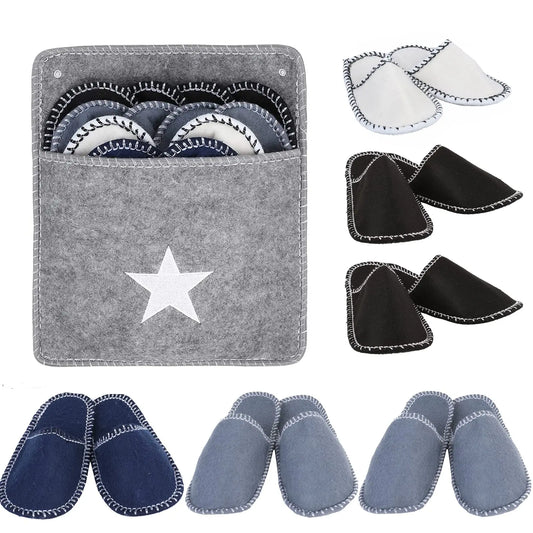 6 Pairs Disposable Slippers with Non-Slip Sole Closed Toe Unisex Slippers for Shoeless Home for Bedroom Wedding Party Travel