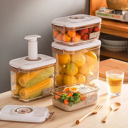 Vacuum Sealed Food Storage Box, Clear Fresh-Keeping Box, Capacity Food Dispenser, Transparent Container with Vacuum Pump
