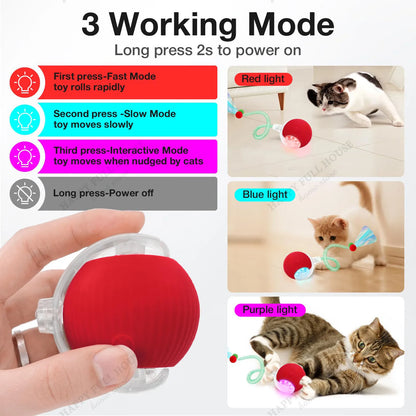 Speedy Tail 3.0 Smart Interactive Cat Toy with 3 Play Modes, Auto Moving Ball Toy for Indoor Bored Kitten & Adult Cats