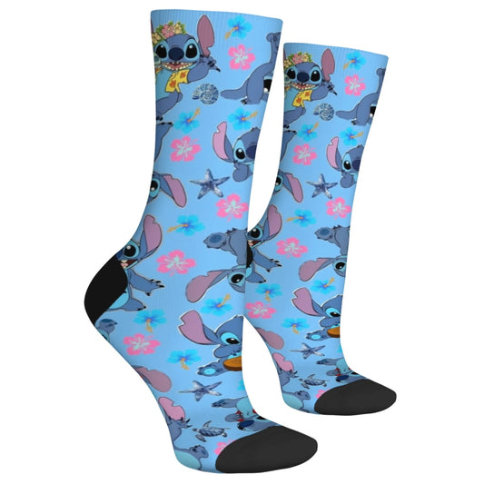 Cartoon Stitch Printed Men's Socks Soft and Comfortable Socks Novelty Harajuku Funny Street Hip-Hop Socks Party Holiday Gifts