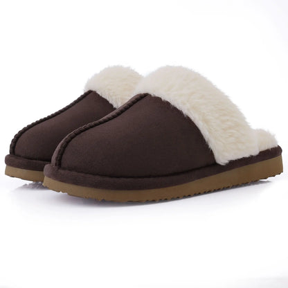 Kidmi Winter Women Fuzzy Slippers Classic Brand Fluffy House Shoes Indoor Warm Suede Cozy Slippers Casual Non-slip Cotton Shoes