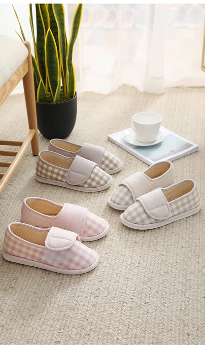 Women Diabetic Slippers Adjustable Closure Comfortable House Shoes Arthritis Edema Wide Slippers Comfy Cozy Shoes Closed Toed