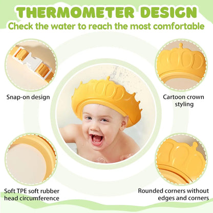 Eco-friendly Baby BathTub with Bath Cushion,Foldable Bathtub Portable with Temperature Indicator Infant Tub for 0-36 Months Baby