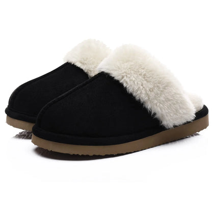 Kidmi Winter Women Fuzzy Slippers Classic Brand Fluffy House Shoes Indoor Warm Suede Cozy Slippers Casual Non-slip Cotton Shoes
