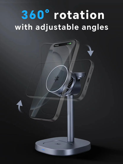 TEC Cooling Qi2 3 in 1 Magnetic  Wireless Charger Stand 15W Fast Charging for Iphone 16 15 14pro Max, Airpods,iwatch Series