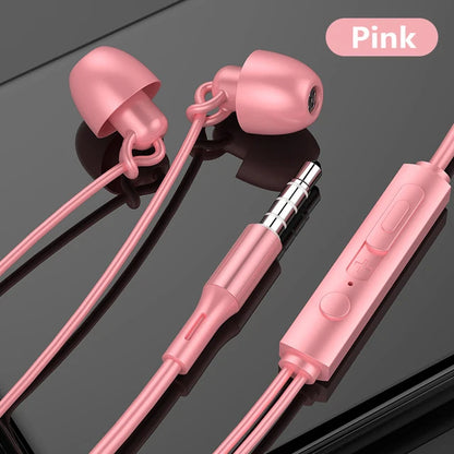 3.5mm Noise-cancelling Sleep Headphones With Mic HiFi Soft Silicone Soundproof Sleep On The Side Without Pressure Plug For Phone