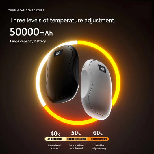 Electric Hand Warmer 50000mAh Large Capacities Hand Warmer Portable Safe And Durable Small Hand Warmer Winter Warming Supplies