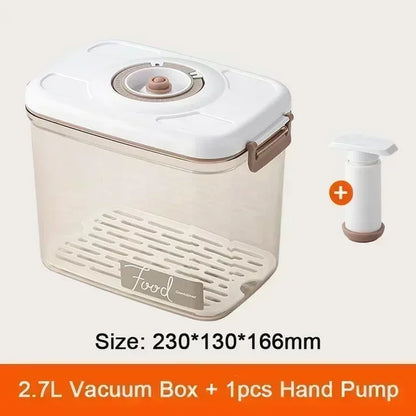 Vacuum Sealed Food Storage Box, Clear Fresh-Keeping Box, Capacity Food Dispenser, Transparent Container with Vacuum Pump