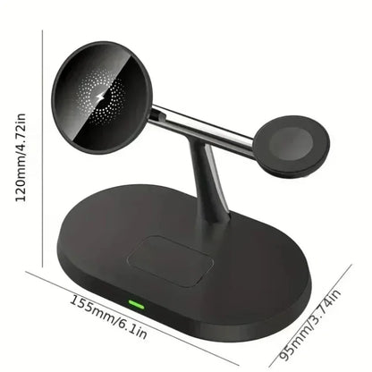 Phone Wireless Charger Desktop 3 IN 1 Magnetic For Magsafe iPhone 16 15 14 13 12 Samsung Apple/Galaxy Watch Fast Charging Dock