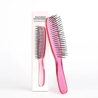 Japanese Premium Head Massager Scalp Brush Hair Massager Shampoo Brush Wet Plastic Detangling Brush Hair Cleaning Comb Rose Gold