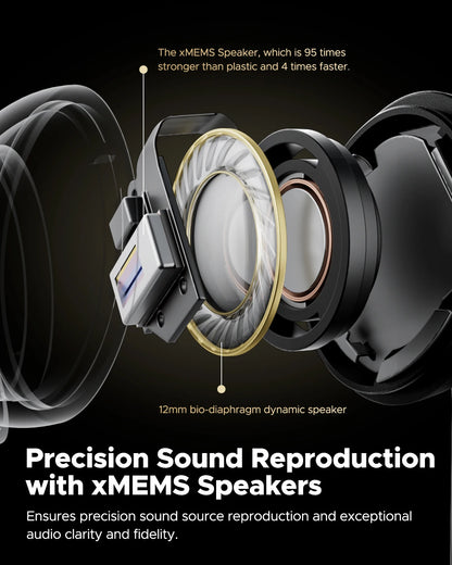 SoundPEATS Capsule3 Pro+ Wireless Earphones Adaptive ANC Bluetooth Headphones Hi Res HiFi Stereo Sound with xMEMS Speaker,LDAC