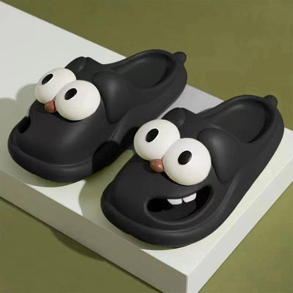 Tongue Kiss Slippers Big Eye Dog Slippers Cute Funny Big Eye Dog Fun Cartoon Package Head Eva Slippers For Women