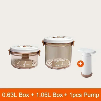 Vacuum Sealed Food Storage Box, Clear Fresh-Keeping Box, Capacity Food Dispenser, Transparent Container with Vacuum Pump