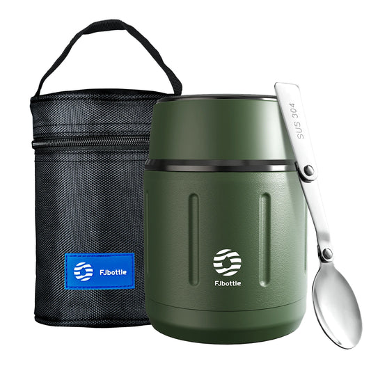 FEIJIAN 500ml Food Thermos,  316 Stainless Steel Vacuum Insulated Food Jar With Spoon Kids Lunch Box