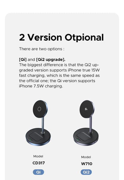 UGREEN Qi2 25W Magnetic Wireless Charger Stand Charging Holder For iPhone 16 15 Pro Max/AirPods Fast Charger for MagSafe