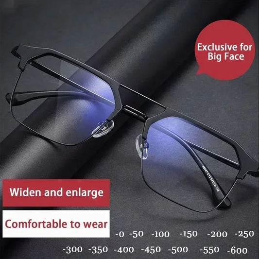 Luxury Brand Square Black Frame Myopia Glasses Anti-blue Light Women Men Near Sight Eyeglasses Unisex Goggles Diopters -0 To -6
