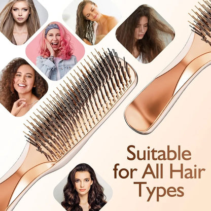 Japanese Premium Head Massager Scalp Brush Hair Massager Shampoo Brush Wet Plastic Detangling Brush Hair Cleaning Comb Rose Gold