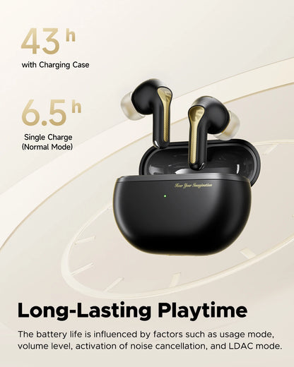 SoundPEATS Capsule3 Pro+ Wireless Earphones Adaptive ANC Bluetooth Headphones Hi Res HiFi Stereo Sound with xMEMS Speaker,LDAC