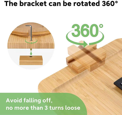 Bamboo Sofa Tray Table, Clip On Side Table Couch Arm With Phone Holder