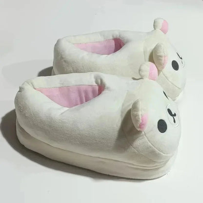 Rilakkuma Y2K Slippers Japan Cartoon Anime PE Kawaii All Inclusive Frosth Plush Indoor Home Flat Anti Slip Couple Slippers New