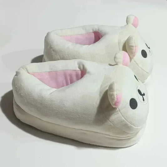 Rilakkuma Y2K Slippers Japan Cartoon Anime PE Kawaii All Inclusive Frosth Plush Indoor Home Flat Anti Slip Couple Slippers New