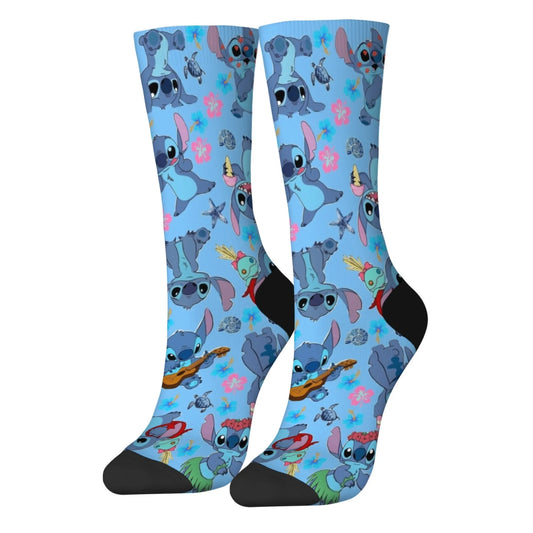 Cartoon Stitch Printed Men's Socks Soft and Comfortable Socks Novelty Harajuku Funny Street Hip-Hop Socks Party Holiday Gifts