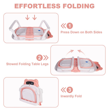 Eco-friendly Baby Bath with Temperature Indicator,Foldable Baby Bathtub for Newborn Baby Bath Tub,Infant Bath Tub with bath mat