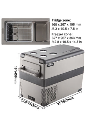 SucceBuy 20L22L35L45L55L Car Refrigerator Mini Fridge Freezer Portable Compressor Cooler 12/24V DC 110-240V Ice Box for Camping