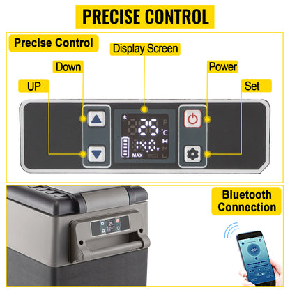 SucceBuy 20L22L35L45L55L Car Refrigerator Mini Fridge Freezer Portable Compressor Cooler 12/24V DC 110-240V Ice Box for Camping